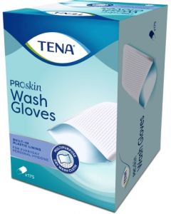 TENA WASH GLOVES - GANT DE TOILETTES PLASTIFIES (175 UNITÉS)